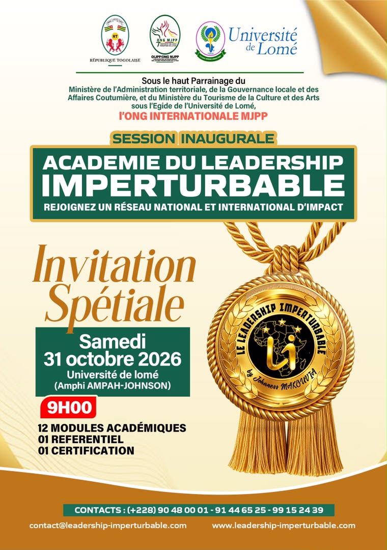 L’Académie du Leadership Imperturbable ouvre ses portes à Lomé.